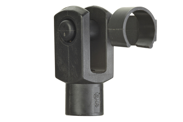 Clevis joint with spring-loaded fixing clip, GERMF, igubal®
